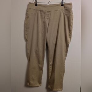 Westbound Women's Straight Leg Pull On  Jeans - Tan